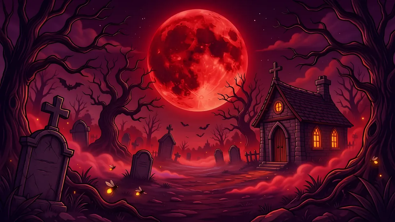 The Shift background under a blood moon