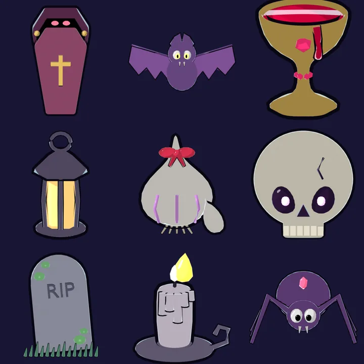 Style test: cel-shaded 3D symbols from Blender
