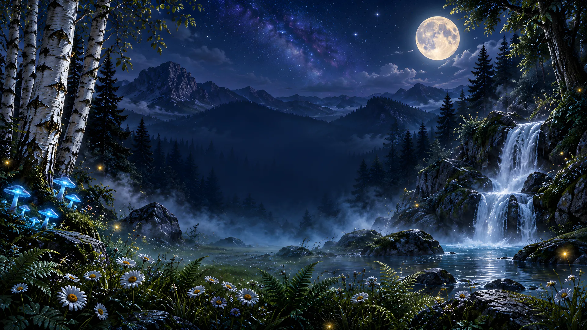 Moon Nymphs: the moonlit glade behind the reels