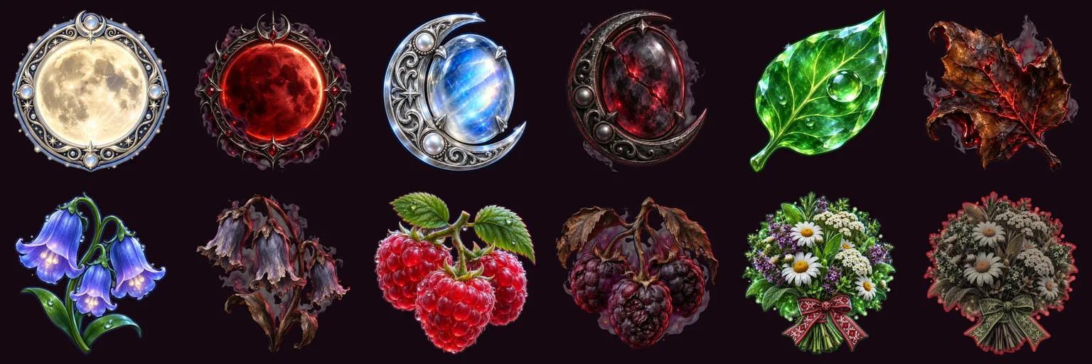 Moon Nymphs symbols