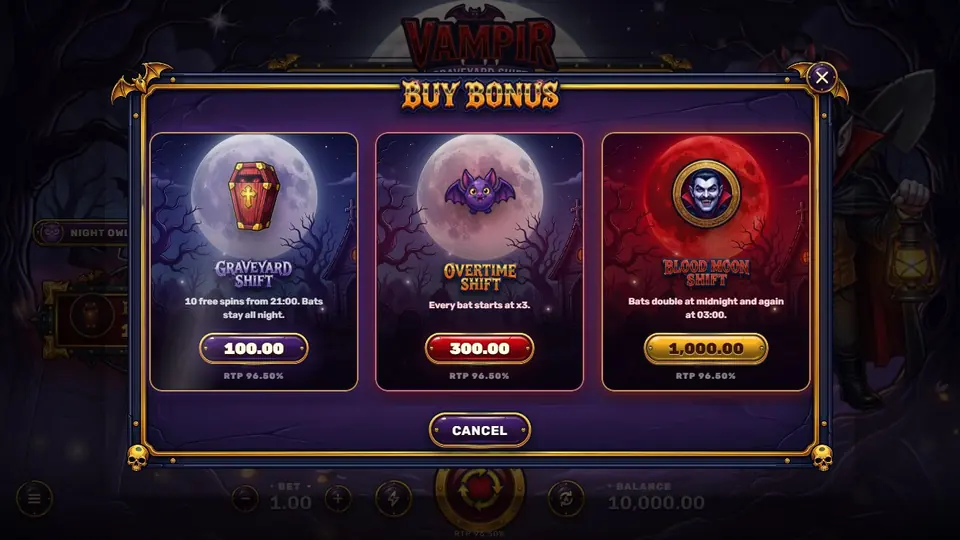 Bonus buy menu