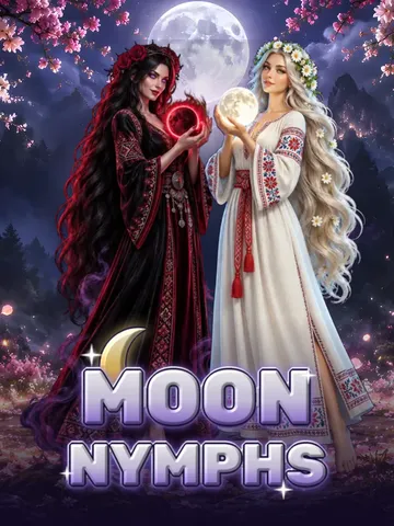 Moon Nymphs key art: two sisters under a full moon